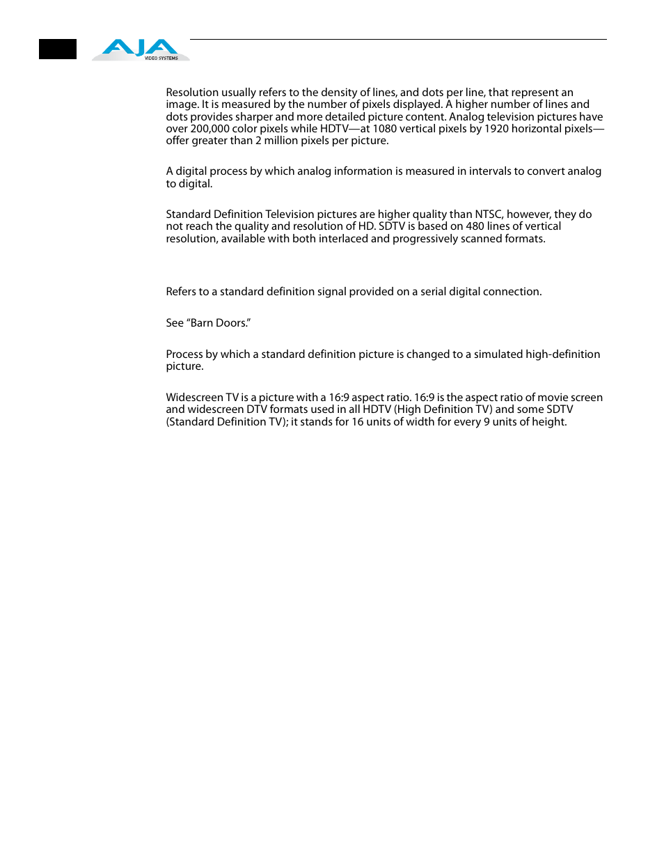 AJA FS1 Version 2.2.2.1 User Manual | Page 134 / 140