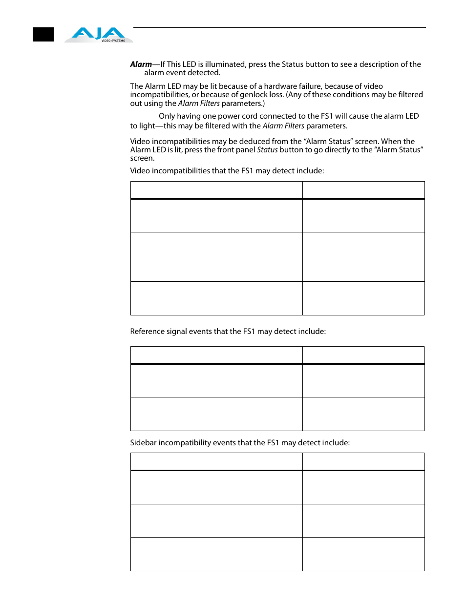 AJA FS1 Version 2.2.2.1 User Manual | Page 22 / 140