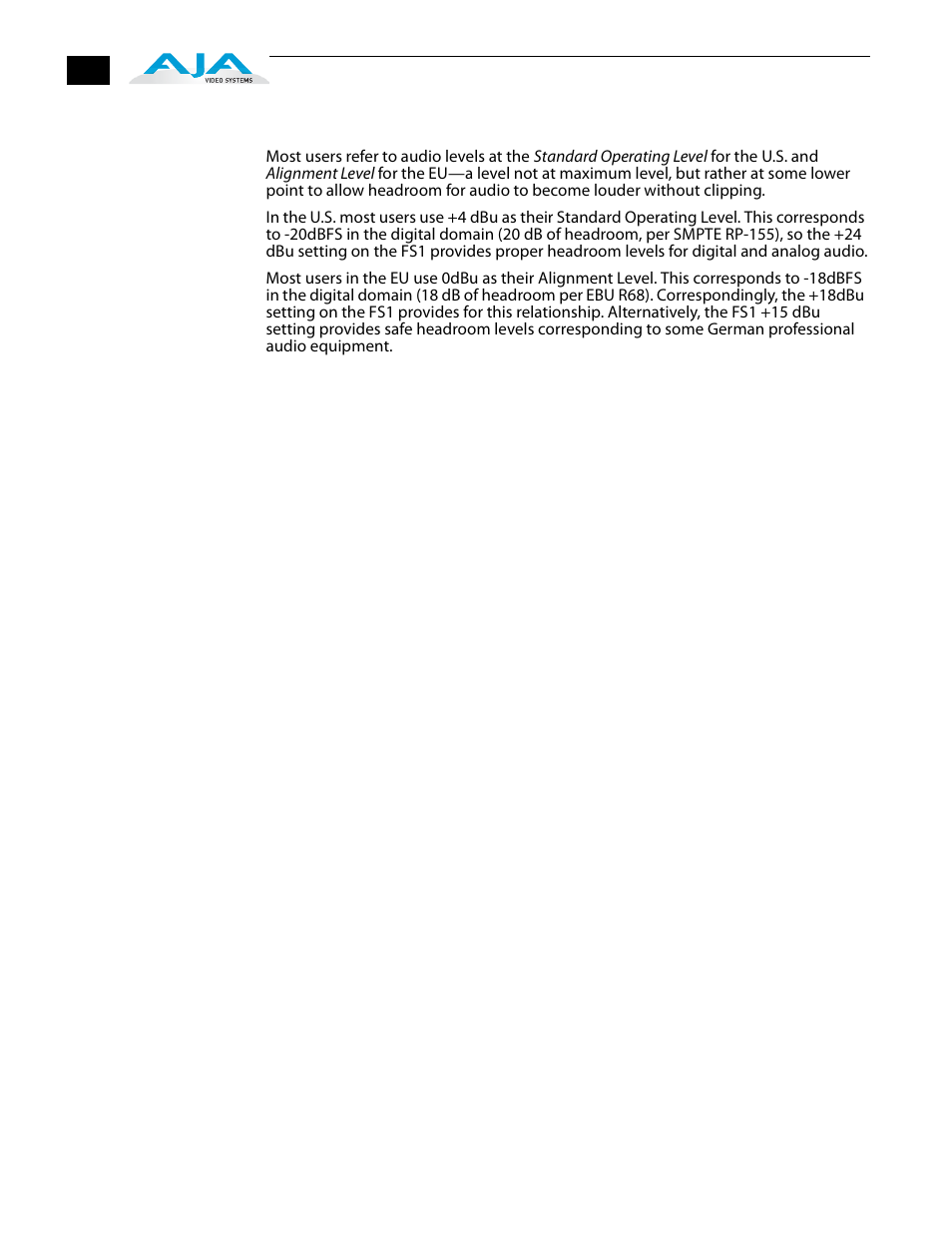 AJA FS1 Version 2.2.2.1 User Manual | Page 42 / 140
