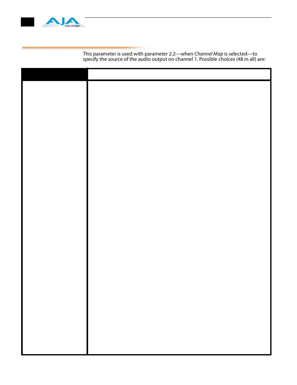 11 audio map ch1 | AJA FS1 Version 2.2.2.1 User Manual | Page 48 / 140