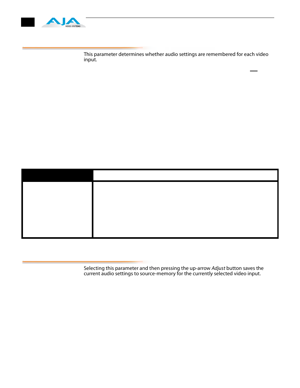 5 audio follow video, 6 afv memory, 5 audio follow video 4.6 afv memory | AJA FS1 Version 2.2.2.1 User Manual | Page 54 / 140