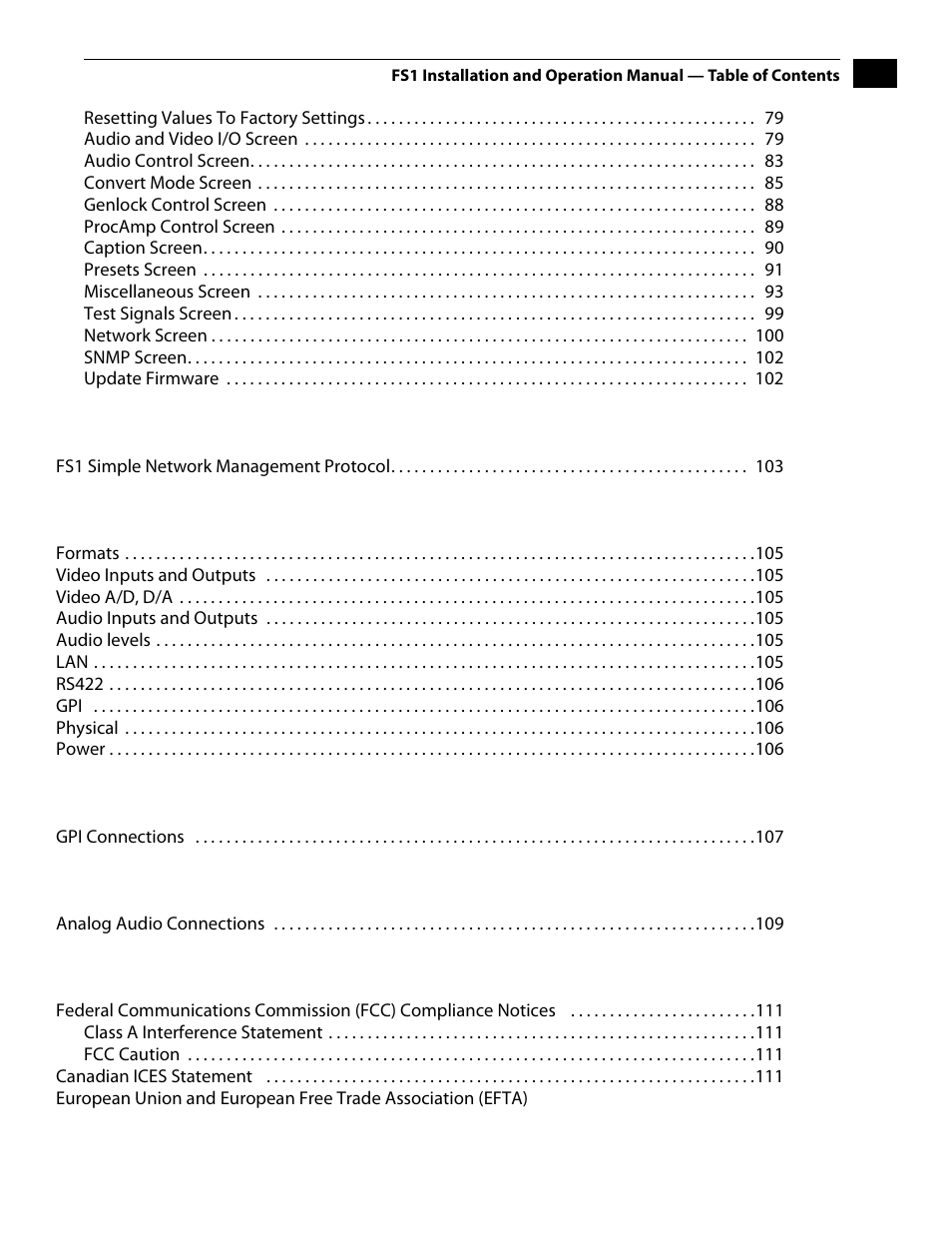 AJA FS1 Version 2.2.2.1 User Manual | Page 9 / 140