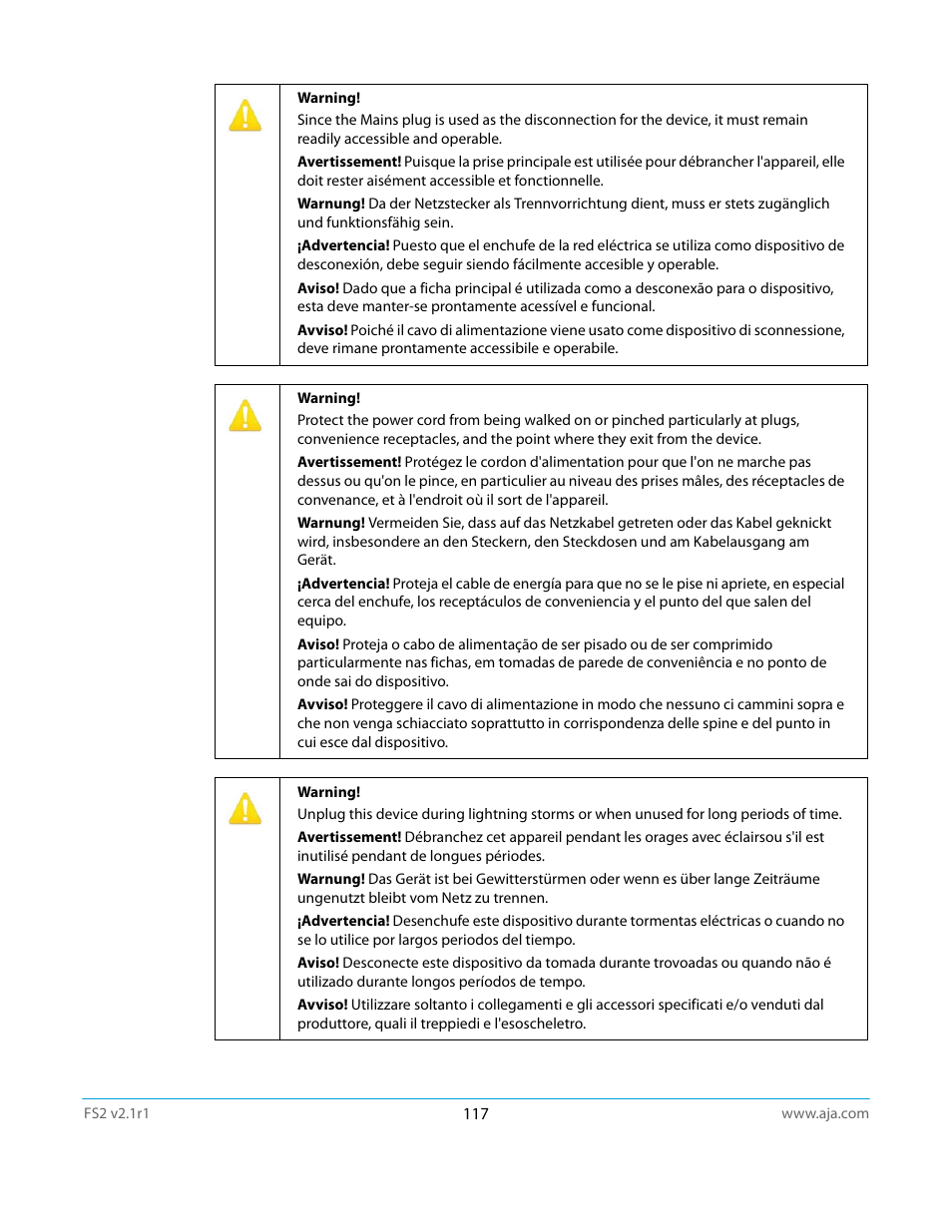 AJA FS2 Manual User Manual | Page 117 / 125