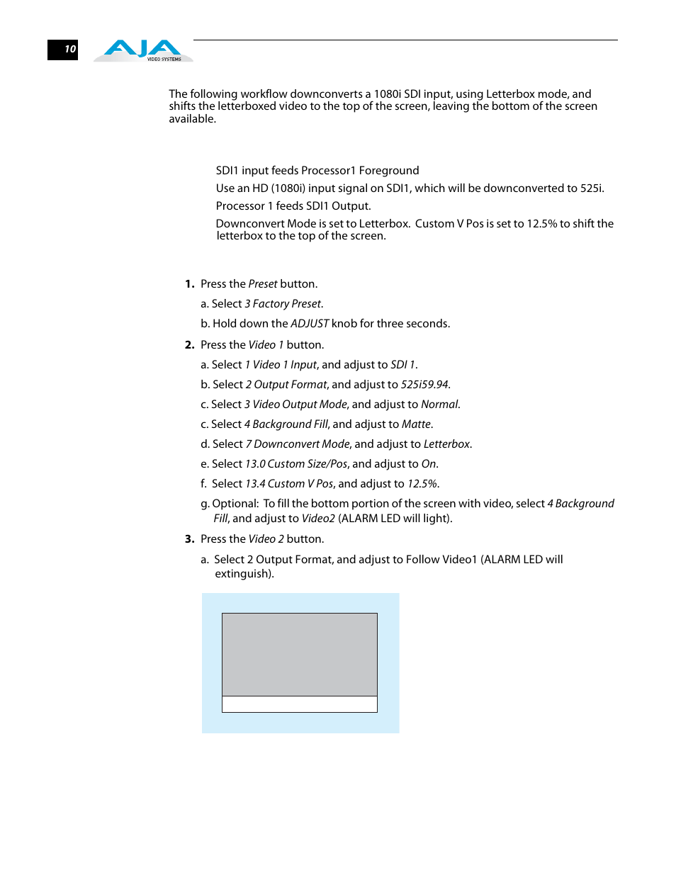 Letterbox top | AJA FS2 Quick Start User Manual | Page 10 / 14