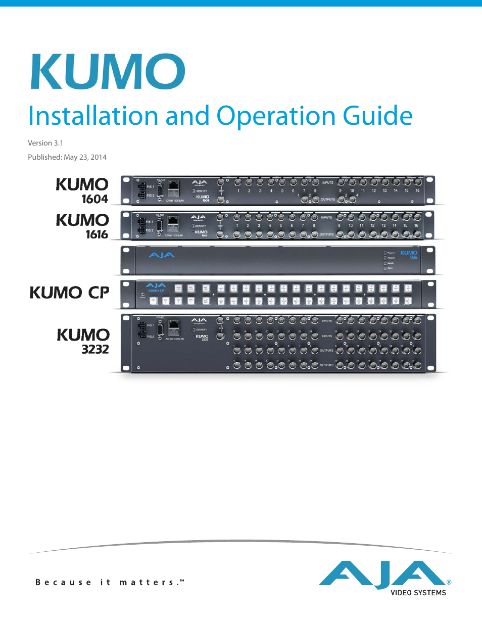 AJA KUMO CP User Manual | 66 pages