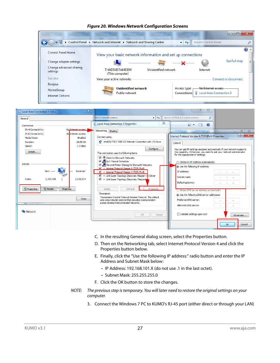 AJA KUMO CP User Manual | Page 27 / 66
