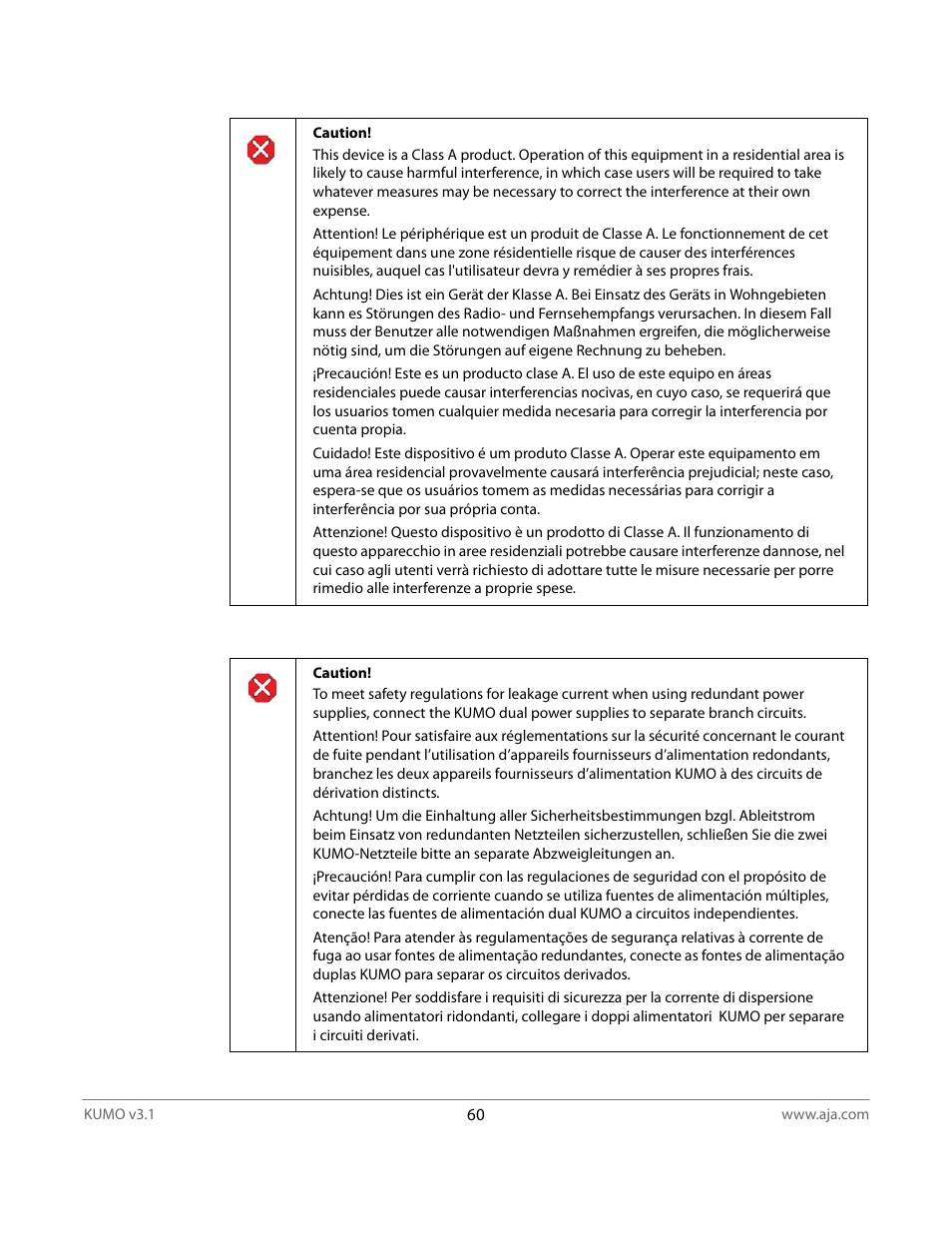AJA KUMO CP User Manual | Page 60 / 66