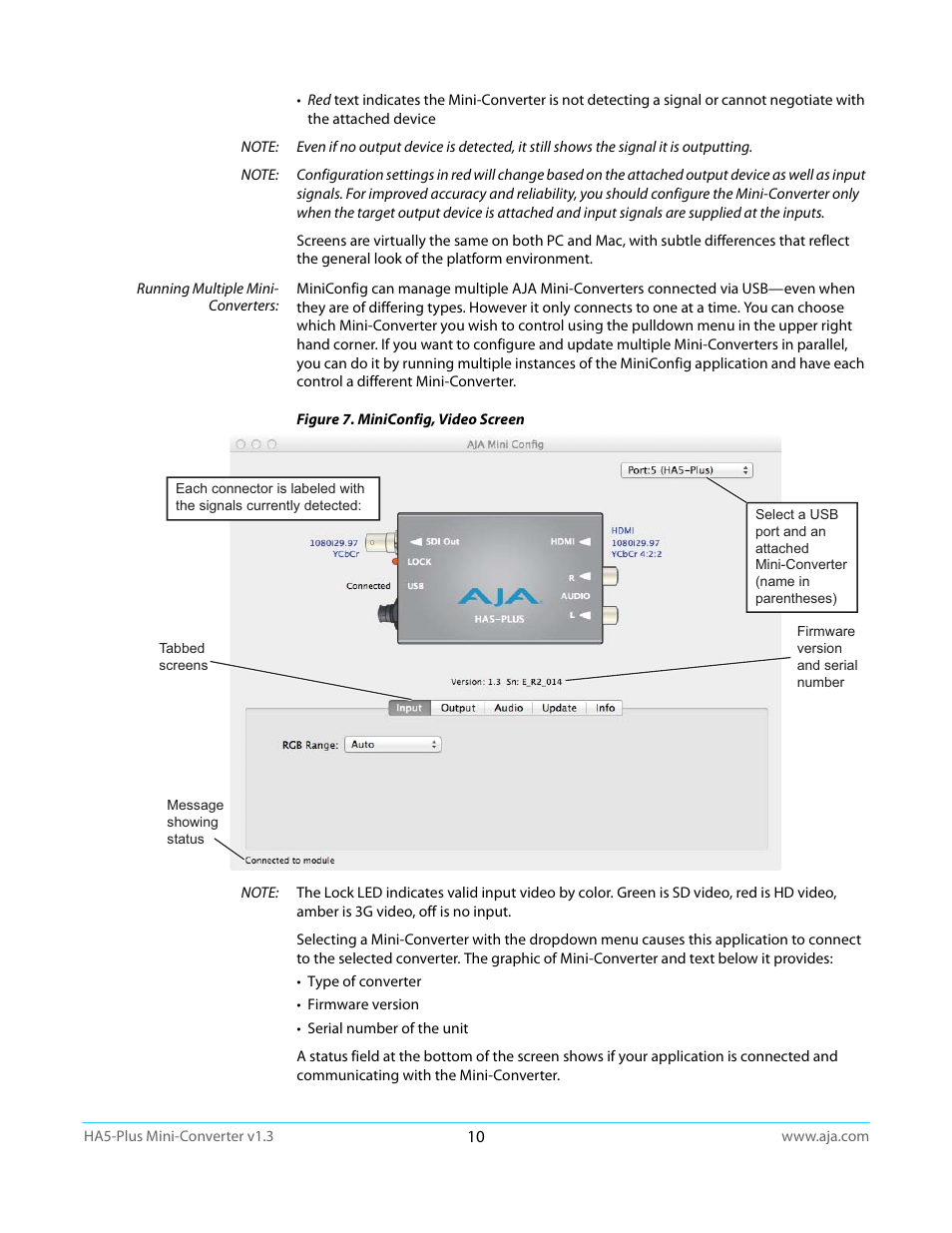 AJA HA5-Plus Version 1.3 User Manual | Page 10 / 28