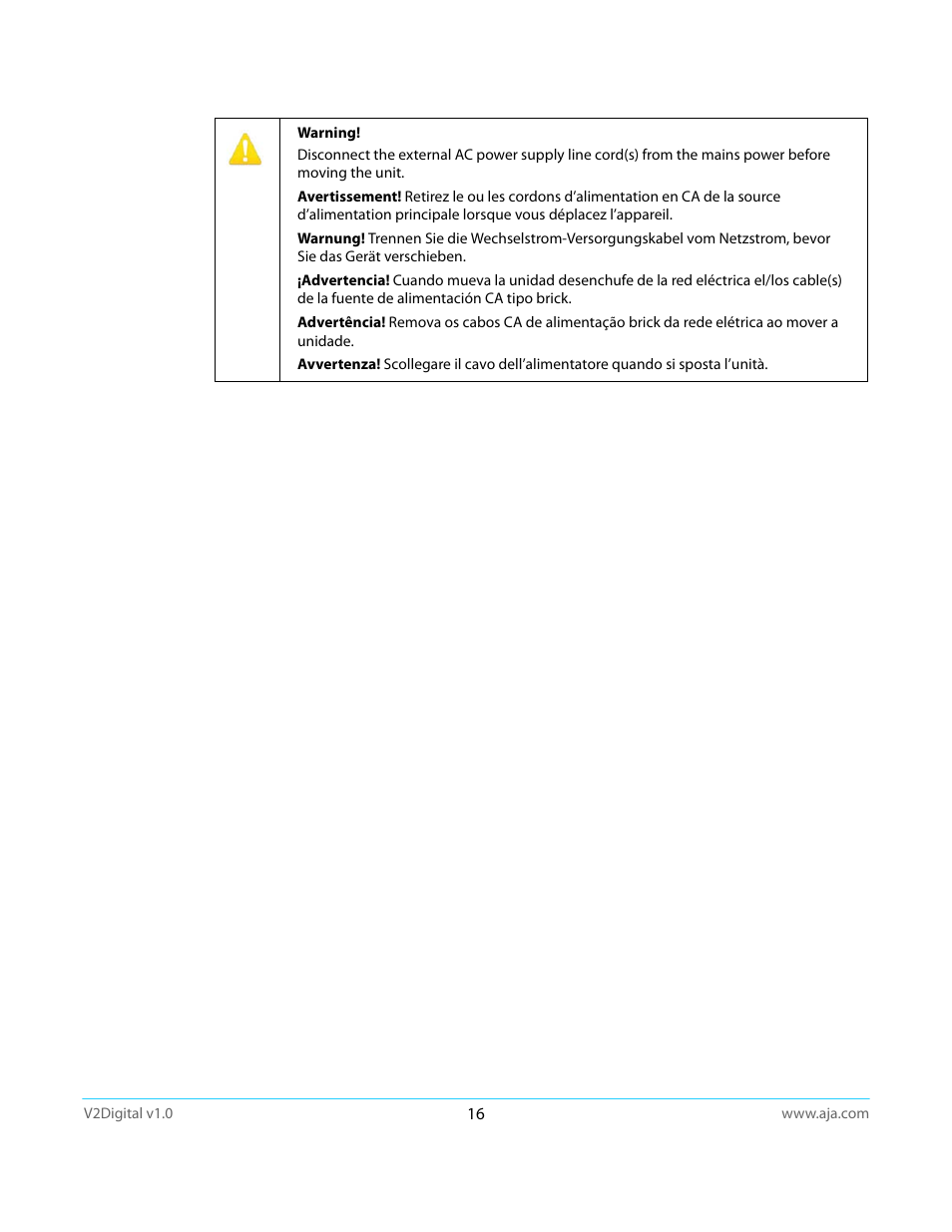 AJA V2Digital User Manual | Page 25 / 26