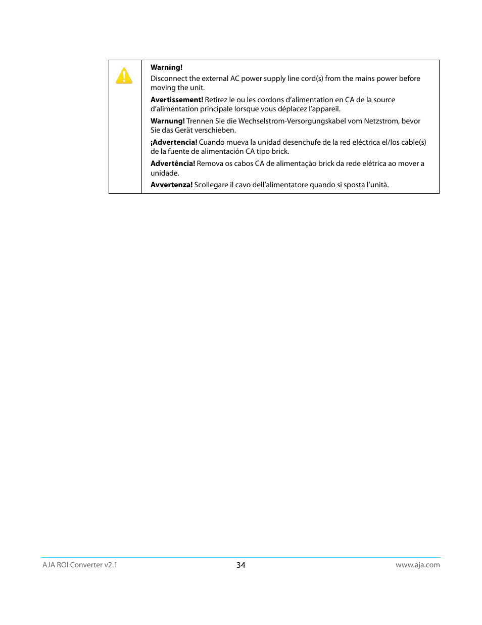 AJA ROI User Manual | Page 34 / 36