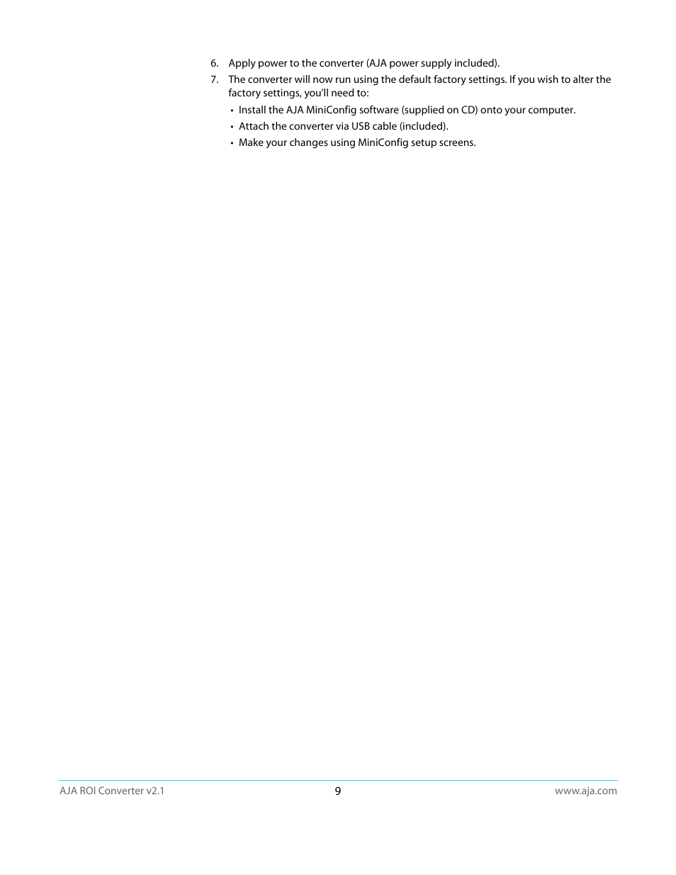 AJA ROI User Manual | Page 9 / 36