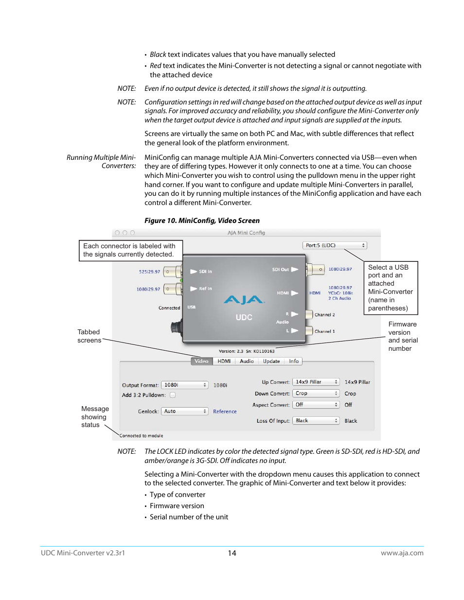 AJA UDC User Manual | Page 14 / 29