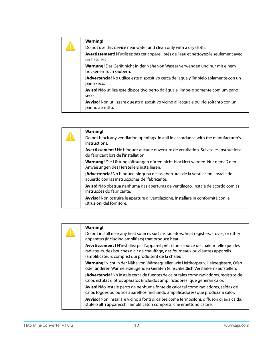 AJA HA5 User Manual | Page 12 / 18