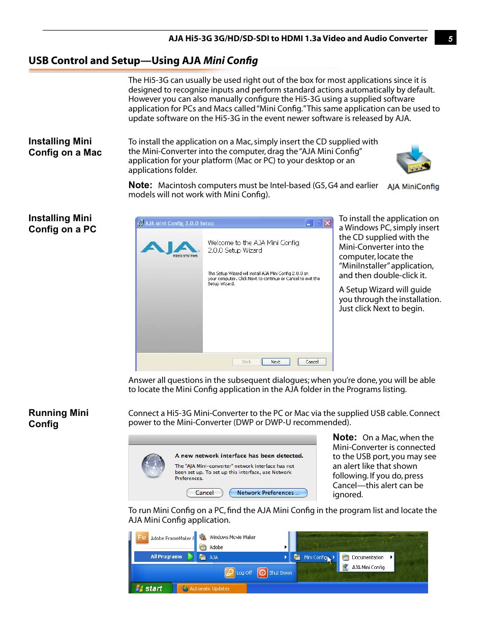 AJA Hi5-3G User Manual | Page 5 / 18