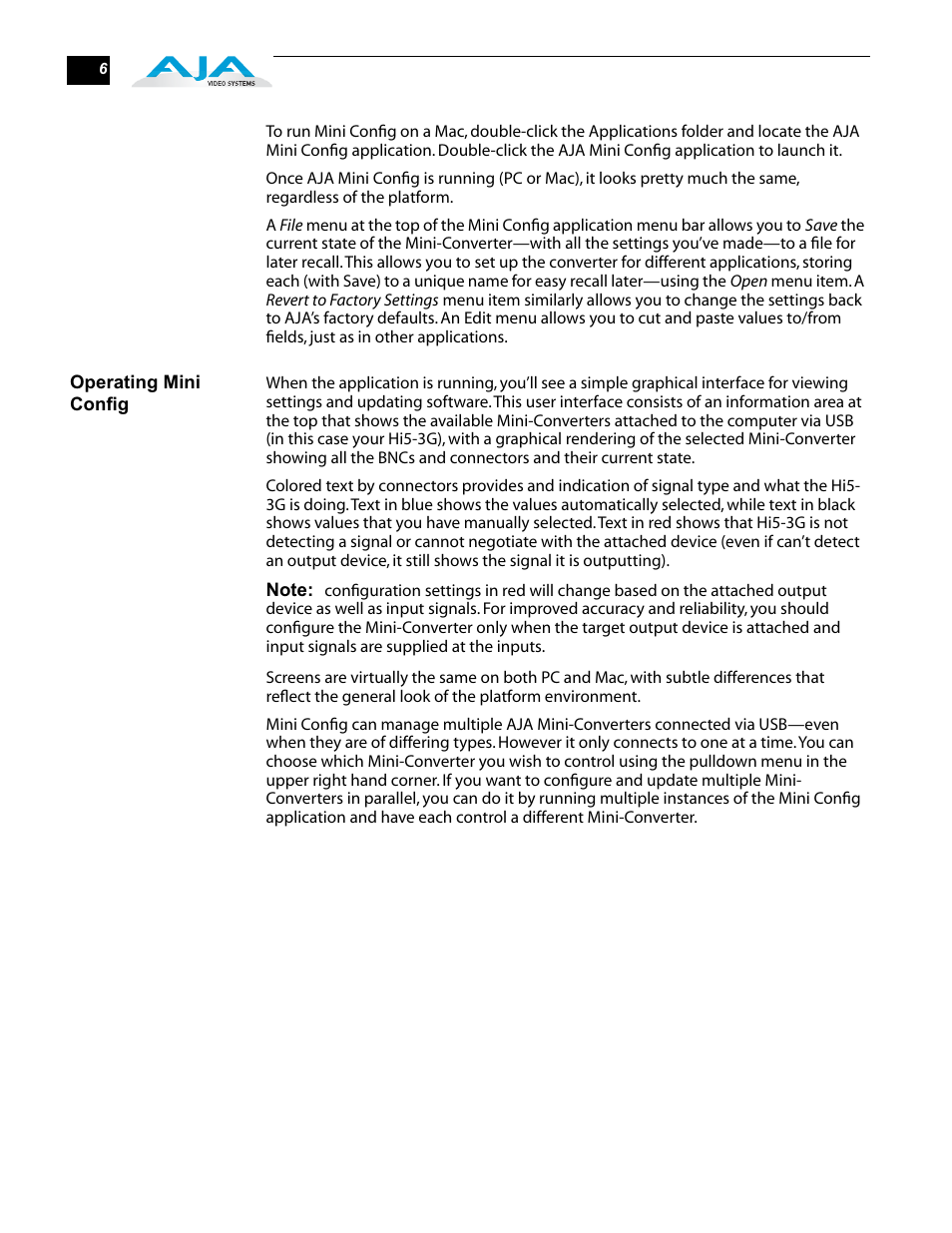AJA Hi5-3G User Manual | Page 6 / 18