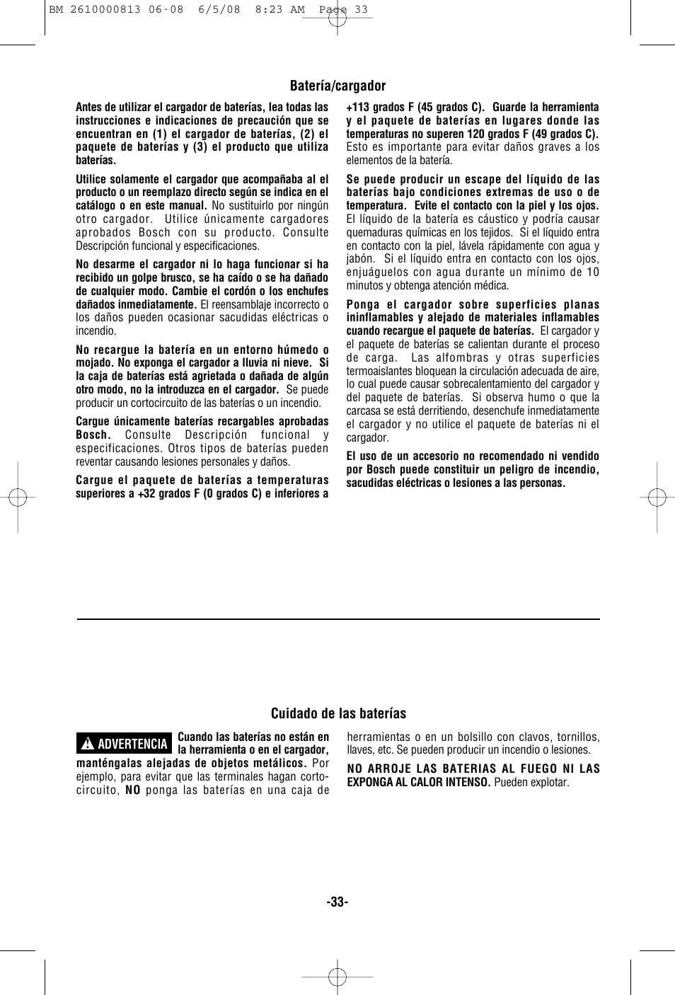 Bosch PS30 User Manual | Page 33 / 44