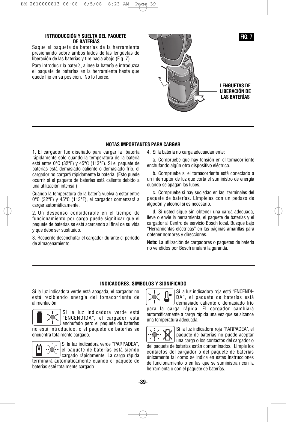 Bosch PS30 User Manual | Page 39 / 44