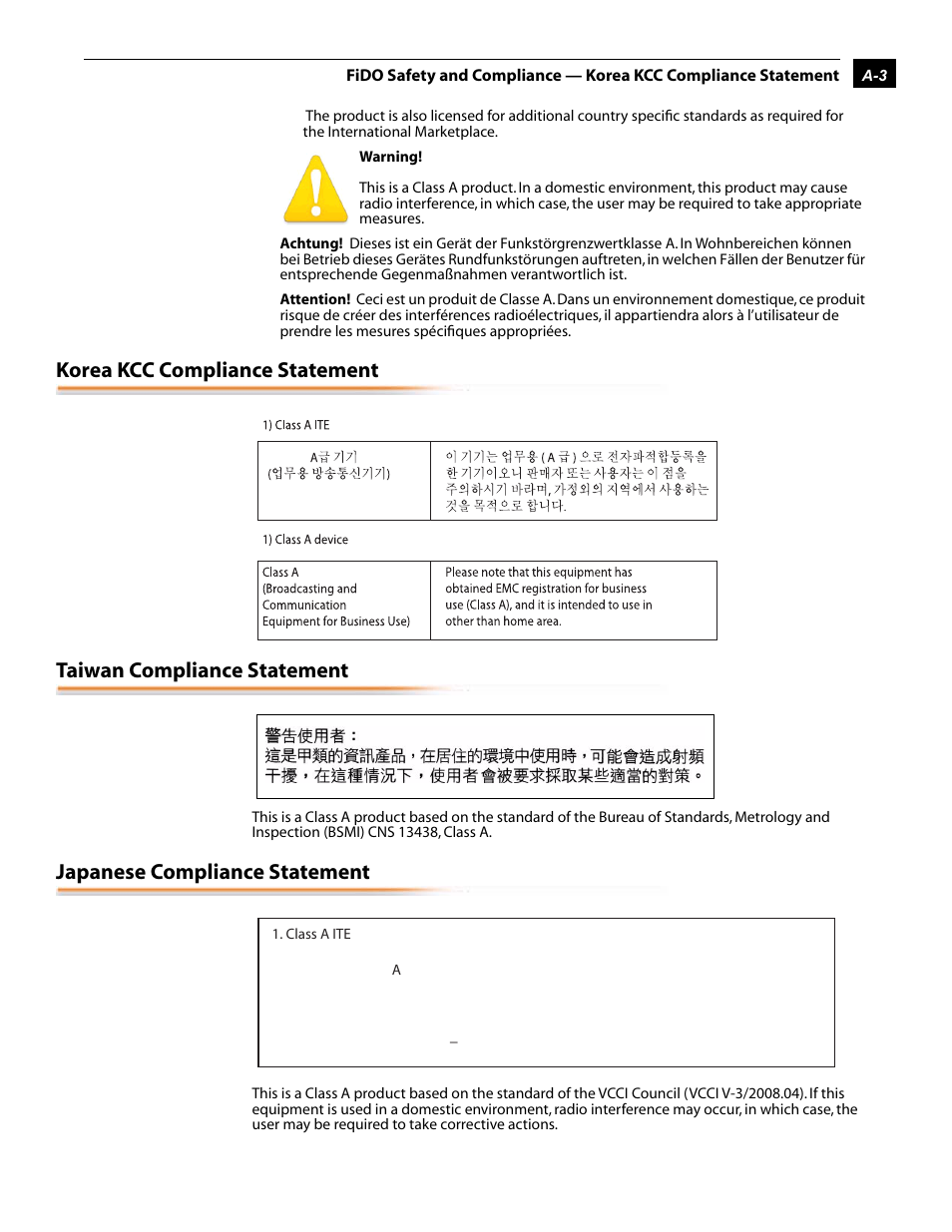 Japanese compliance statement | AJA FiDO User Manual | Page 11 / 18