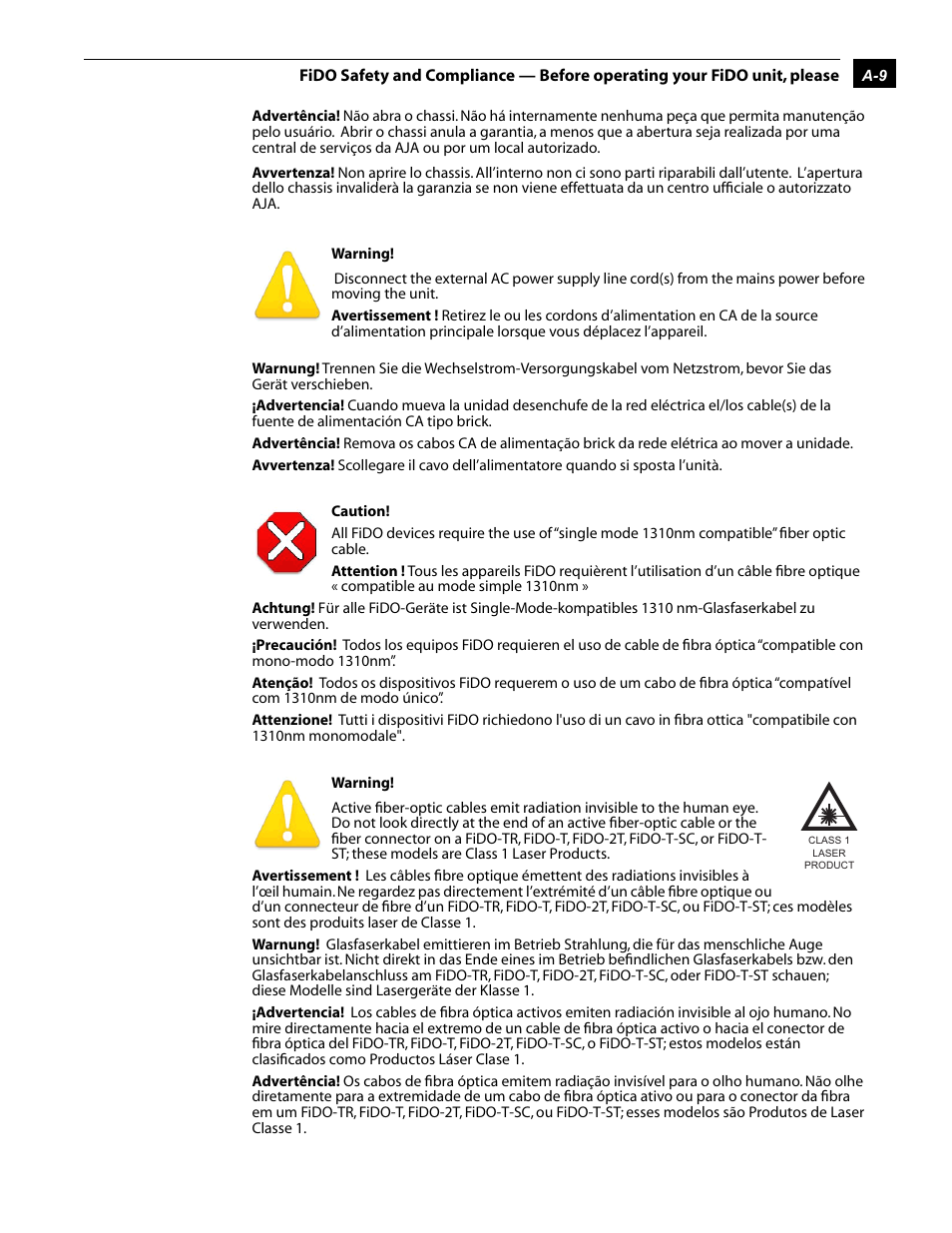 AJA FiDO User Manual | Page 17 / 18