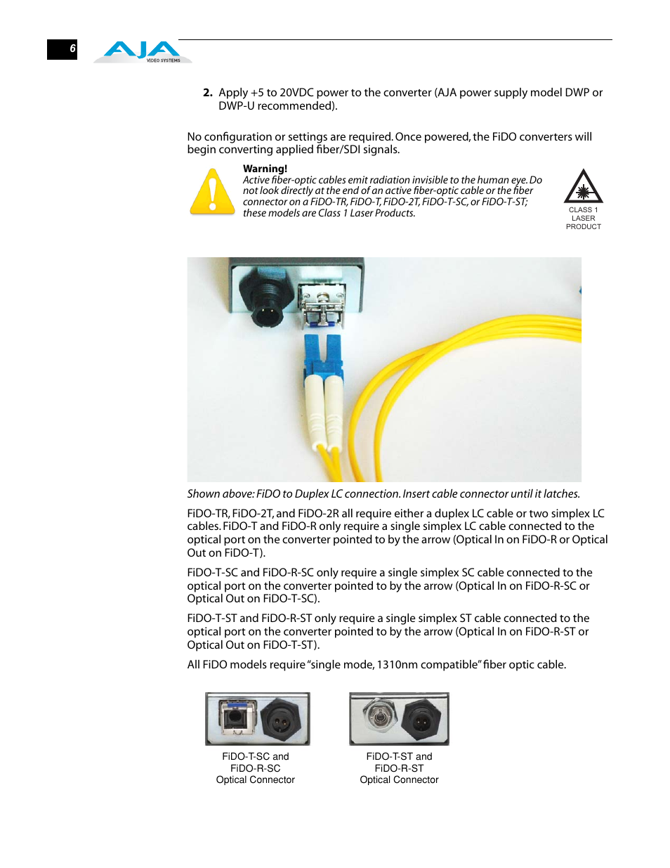 AJA FiDO User Manual | Page 6 / 18