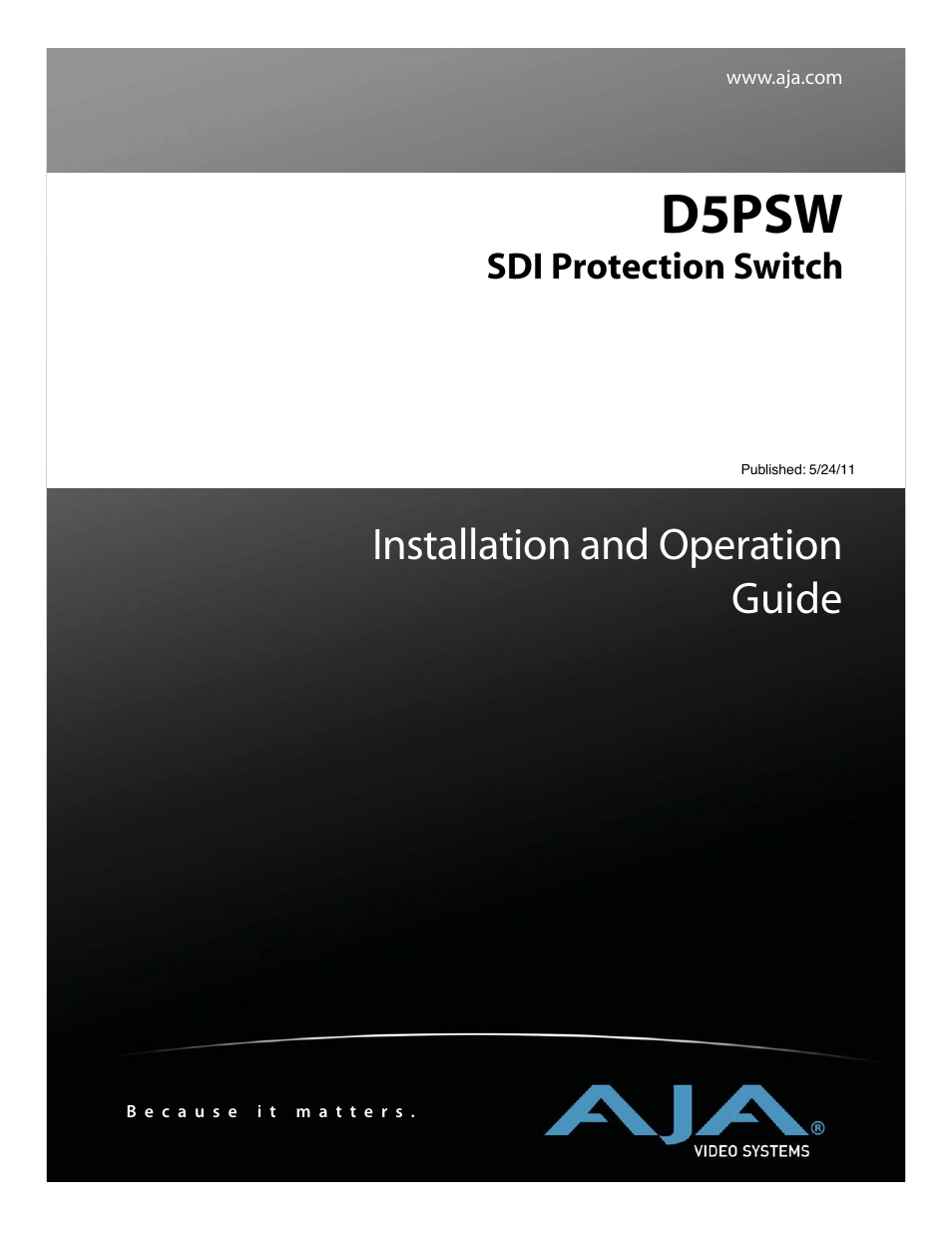 AJA D5PSW User Manual | 4 pages