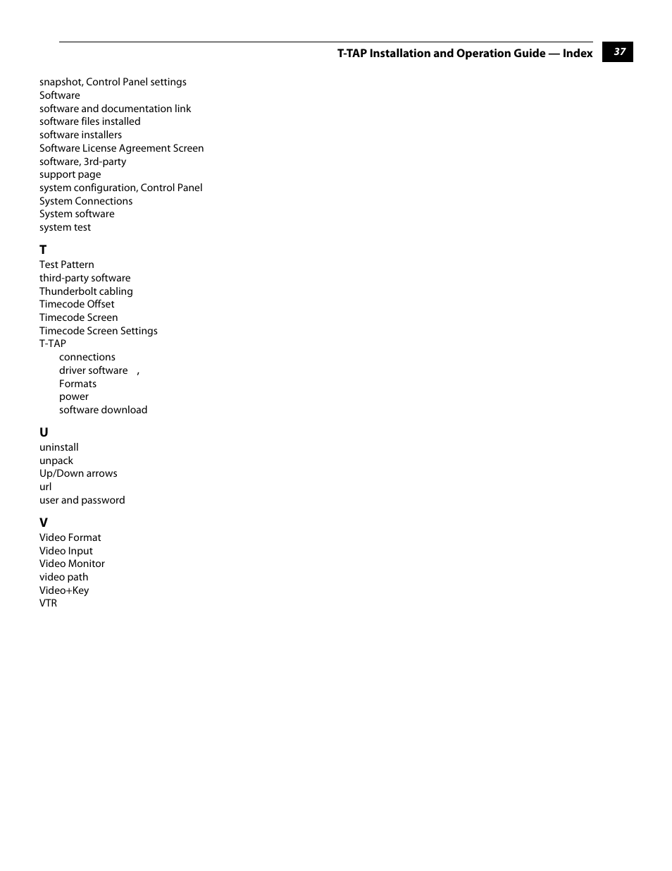 AJA T-TAP User Manual | Page 43 / 43