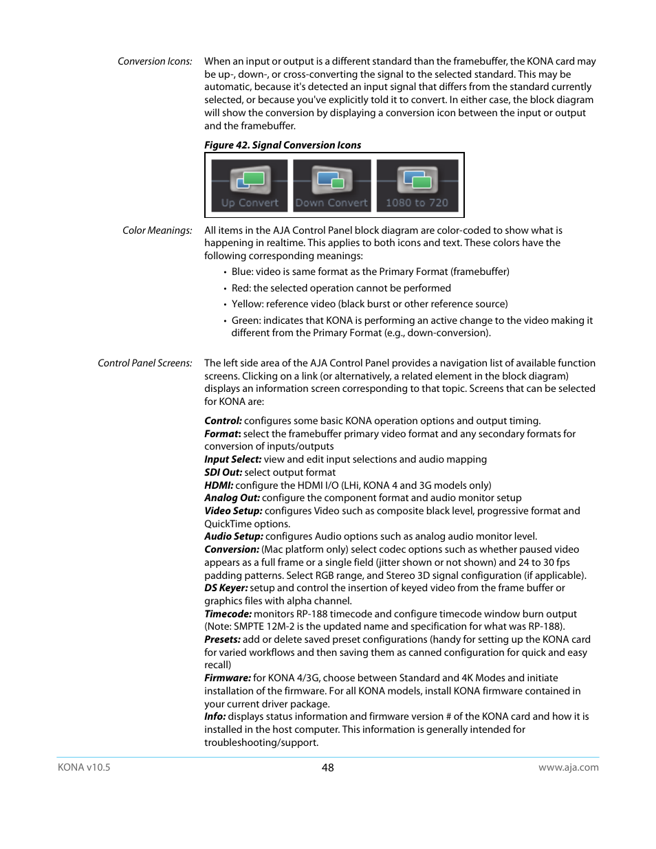 AJA KONA LHi User Manual | Page 48 / 97