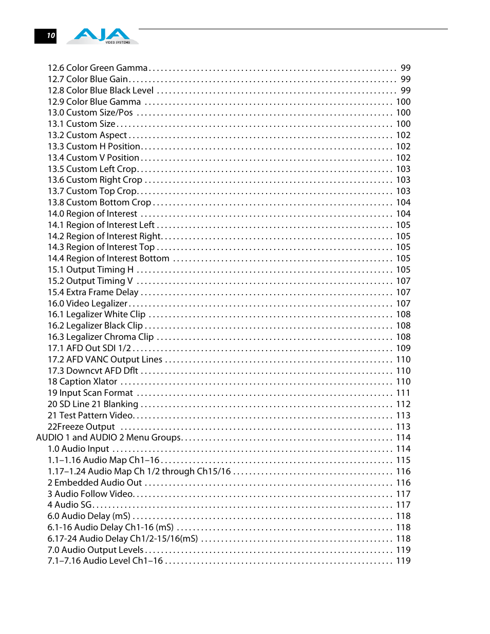 AJA FS2 User Manual | Page 10 / 230