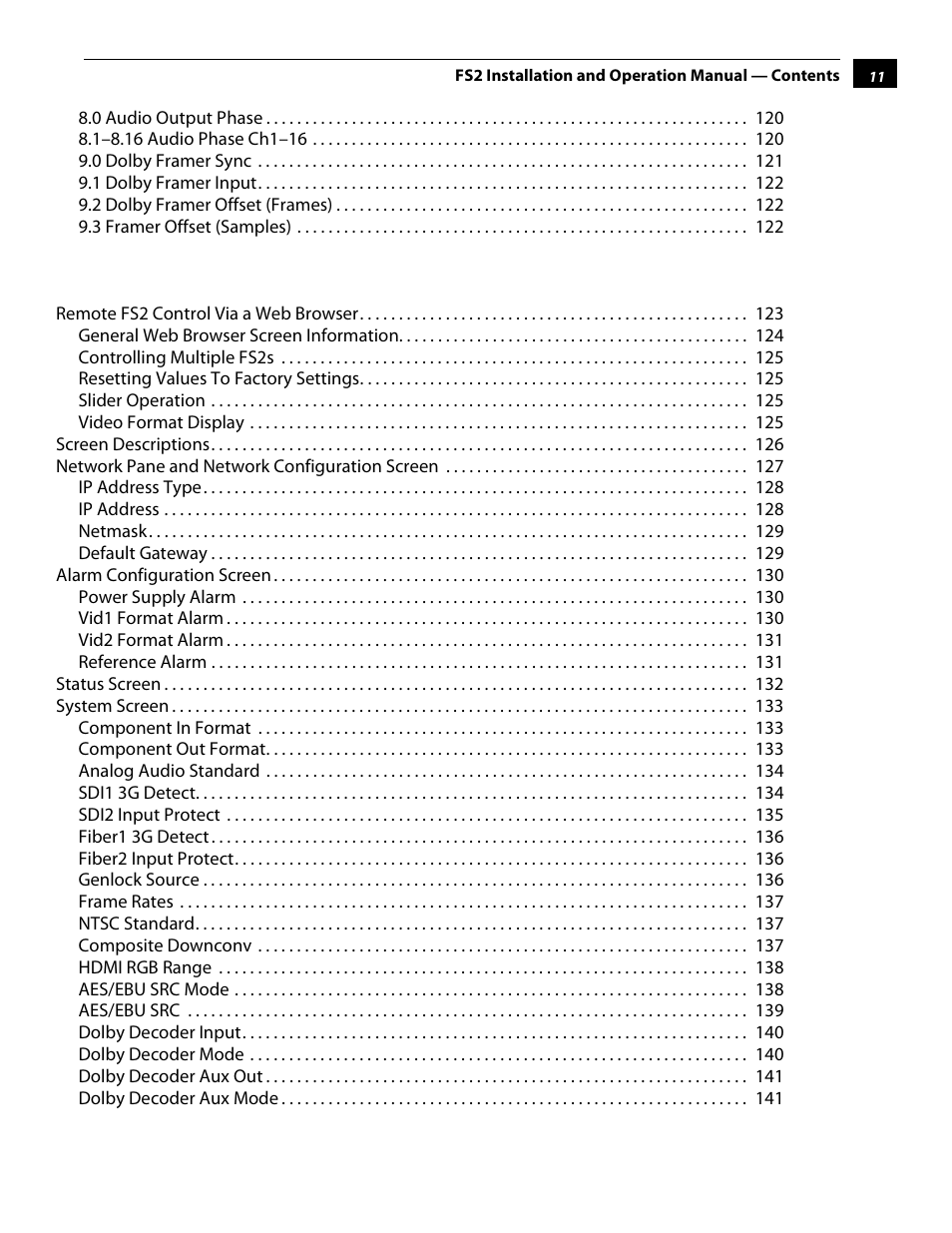 AJA FS2 User Manual | Page 11 / 230
