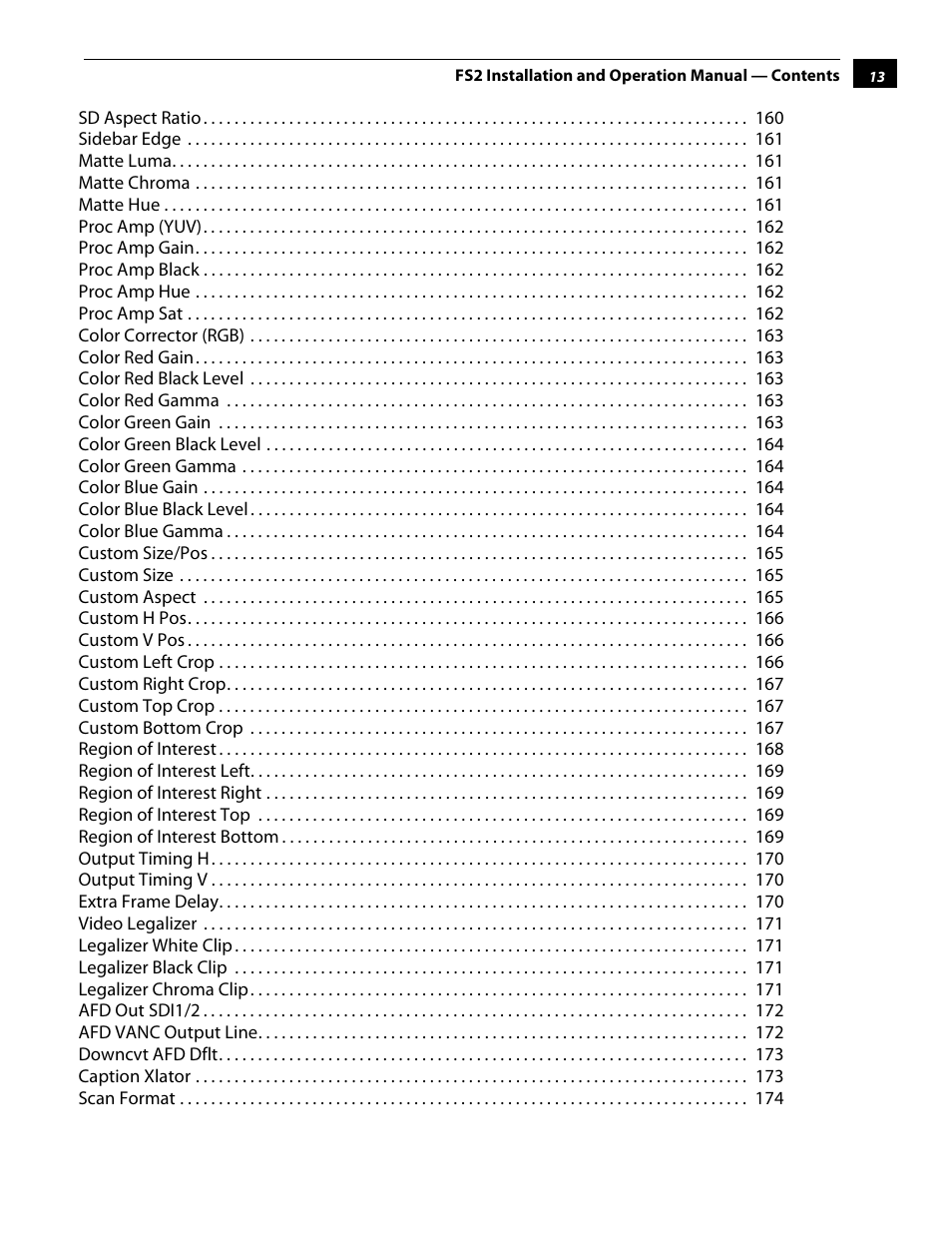 AJA FS2 User Manual | Page 13 / 230