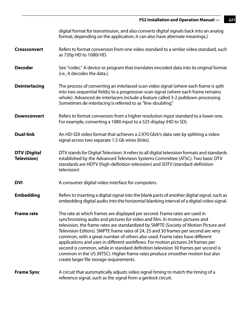 AJA FS2 User Manual | Page 218 / 230
