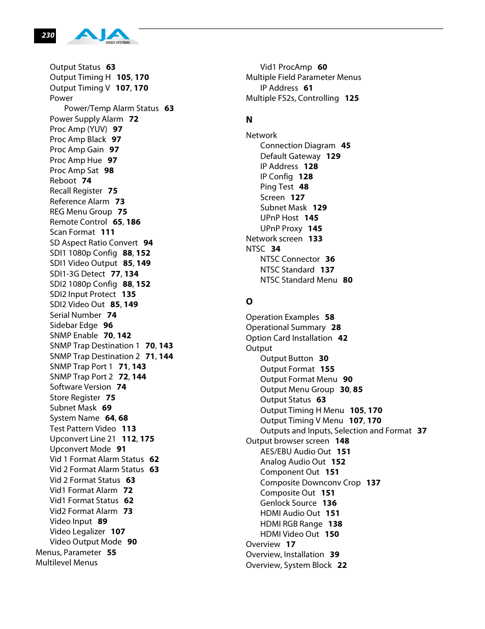 AJA FS2 User Manual | Page 227 / 230