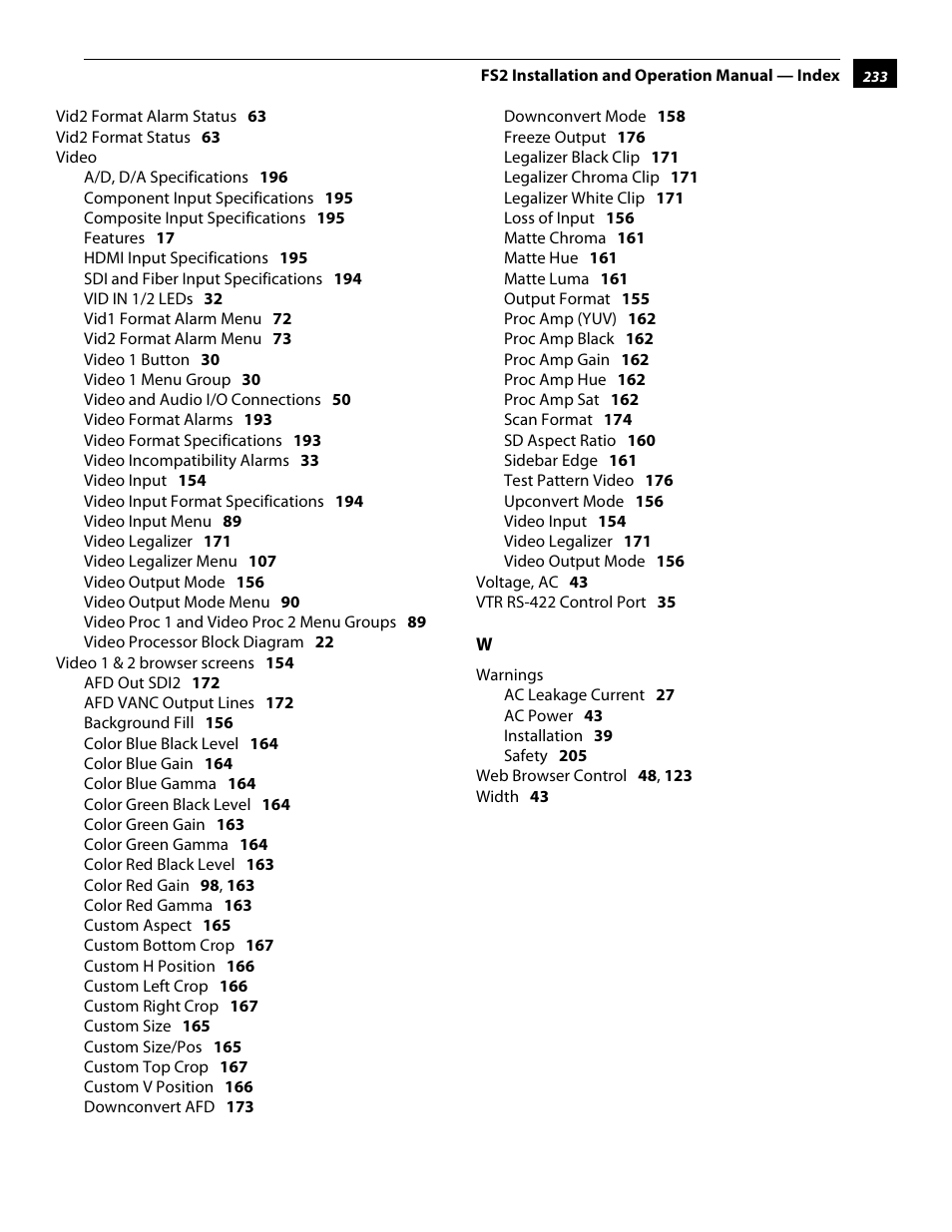 AJA FS2 User Manual | Page 230 / 230