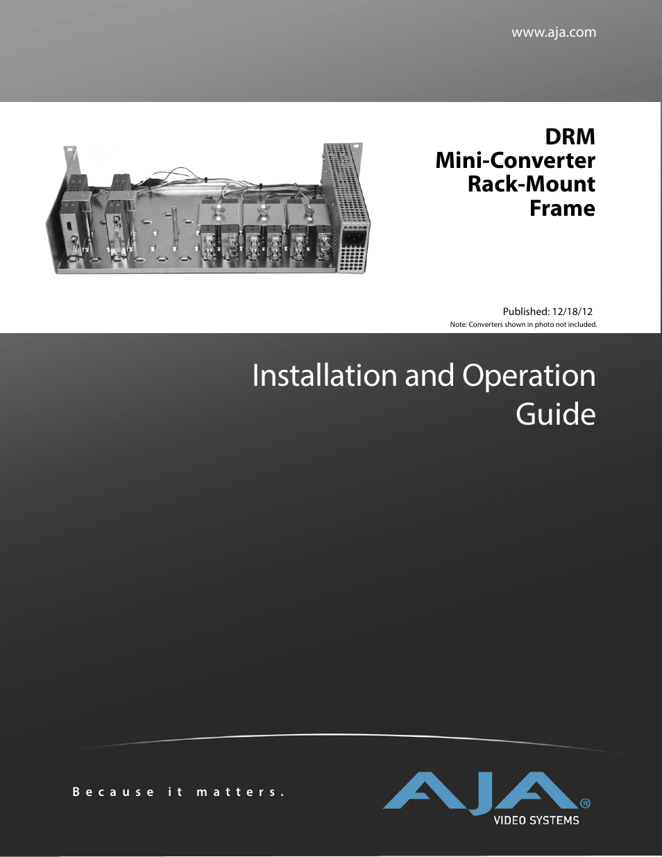 AJA DRM User Manual | 12 pages