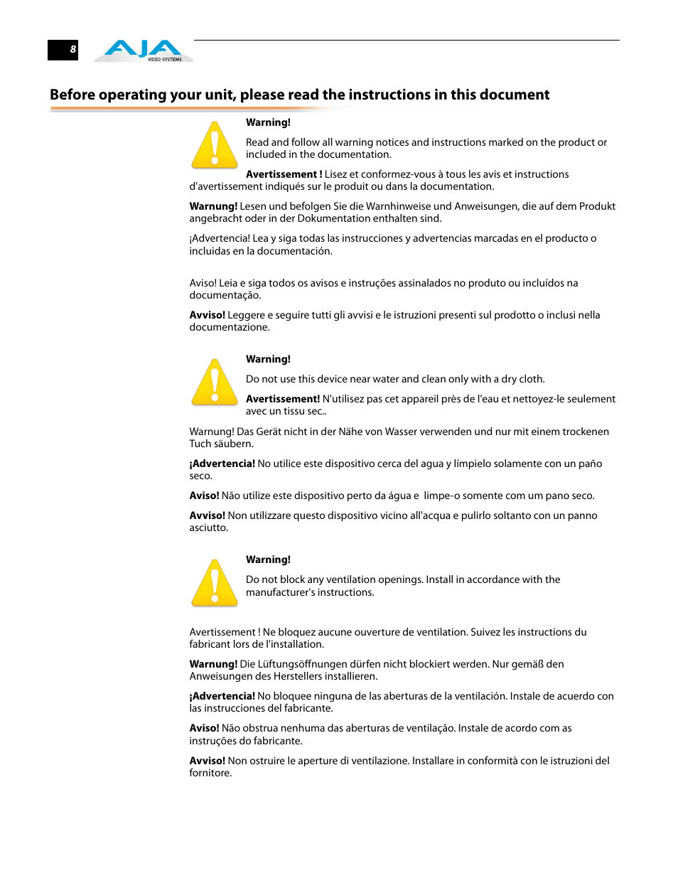 AJA DRM User Manual | Page 8 / 12