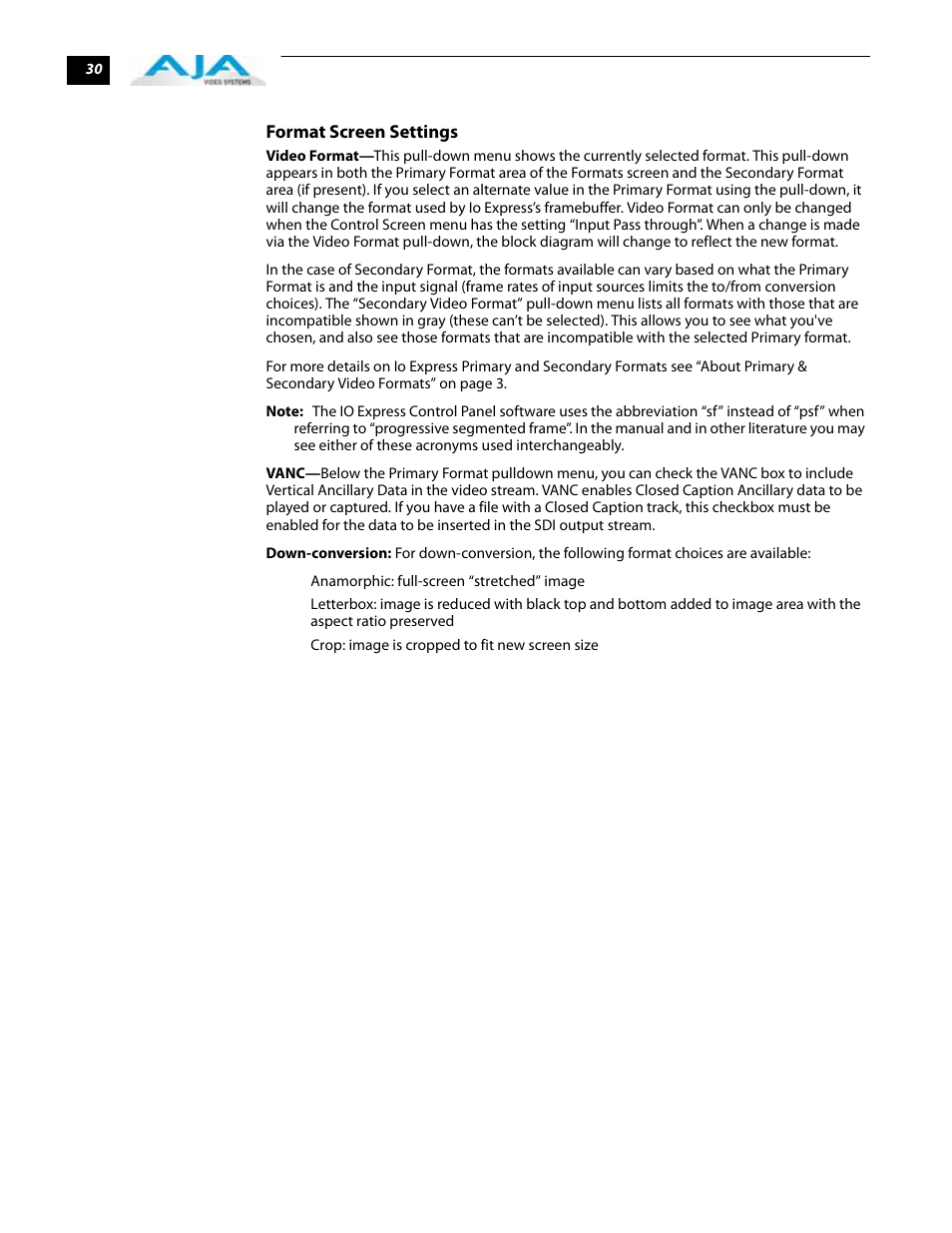 AJA IoExpress User Manual | Page 36 / 68