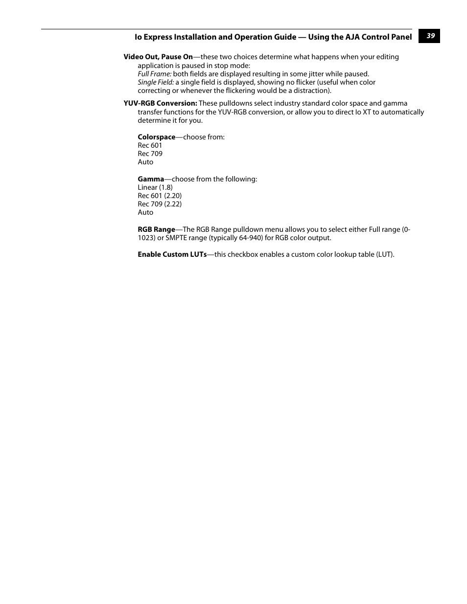 AJA IoExpress User Manual | Page 45 / 68