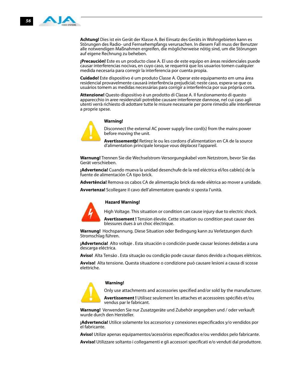 AJA IoExpress User Manual | Page 62 / 68