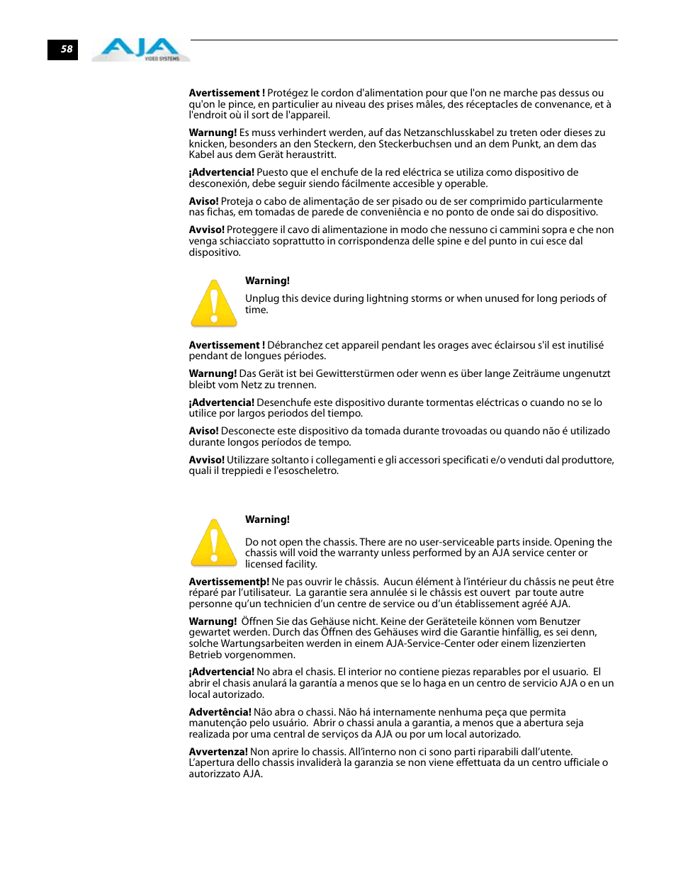 AJA IoExpress User Manual | Page 64 / 68