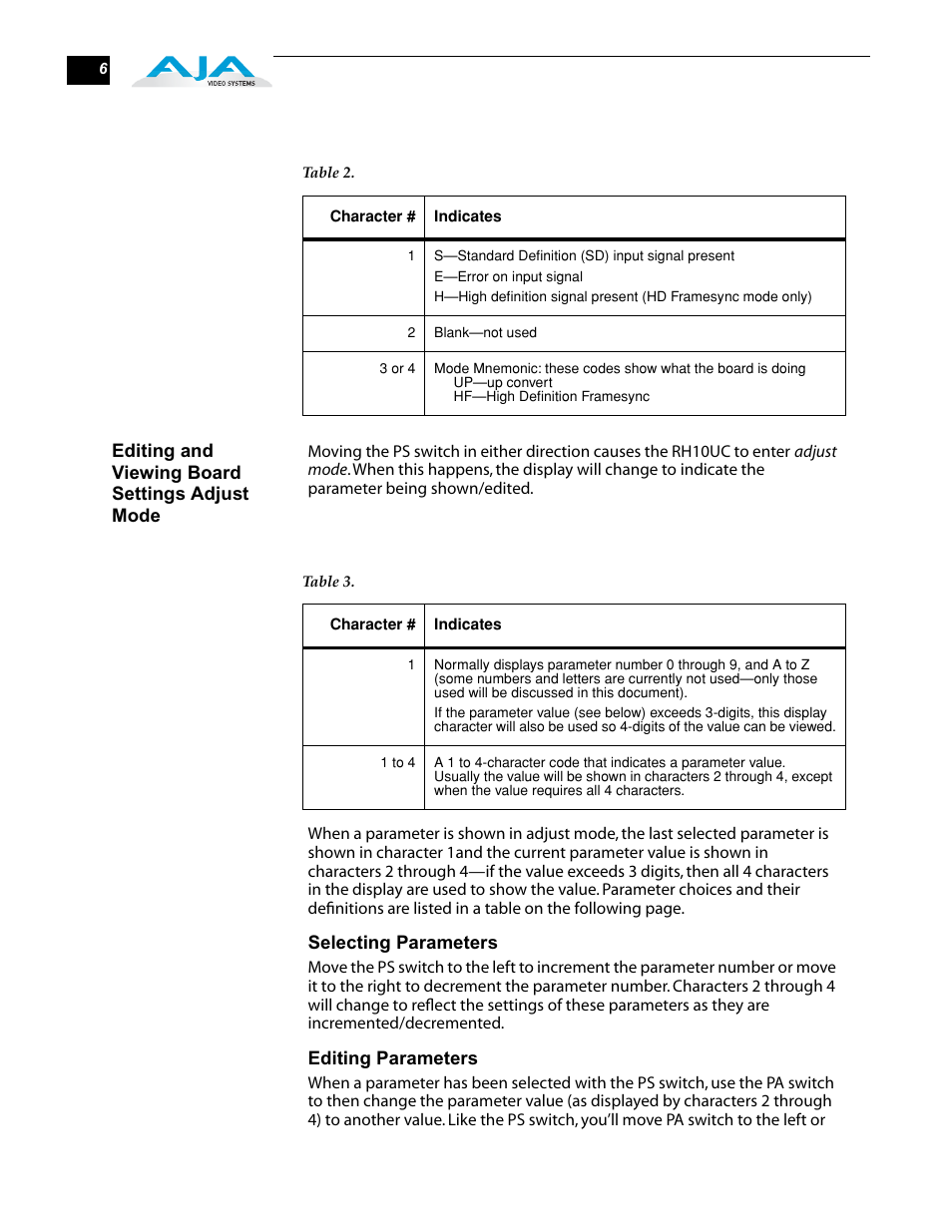 AJA RH10UC User Manual | Page 6 / 20