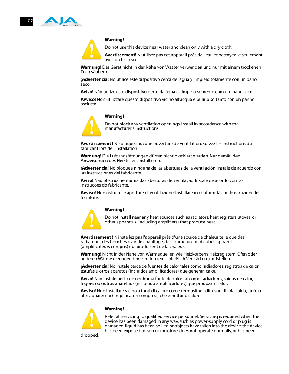 AJA RH10MD User Manual | Page 12 / 16