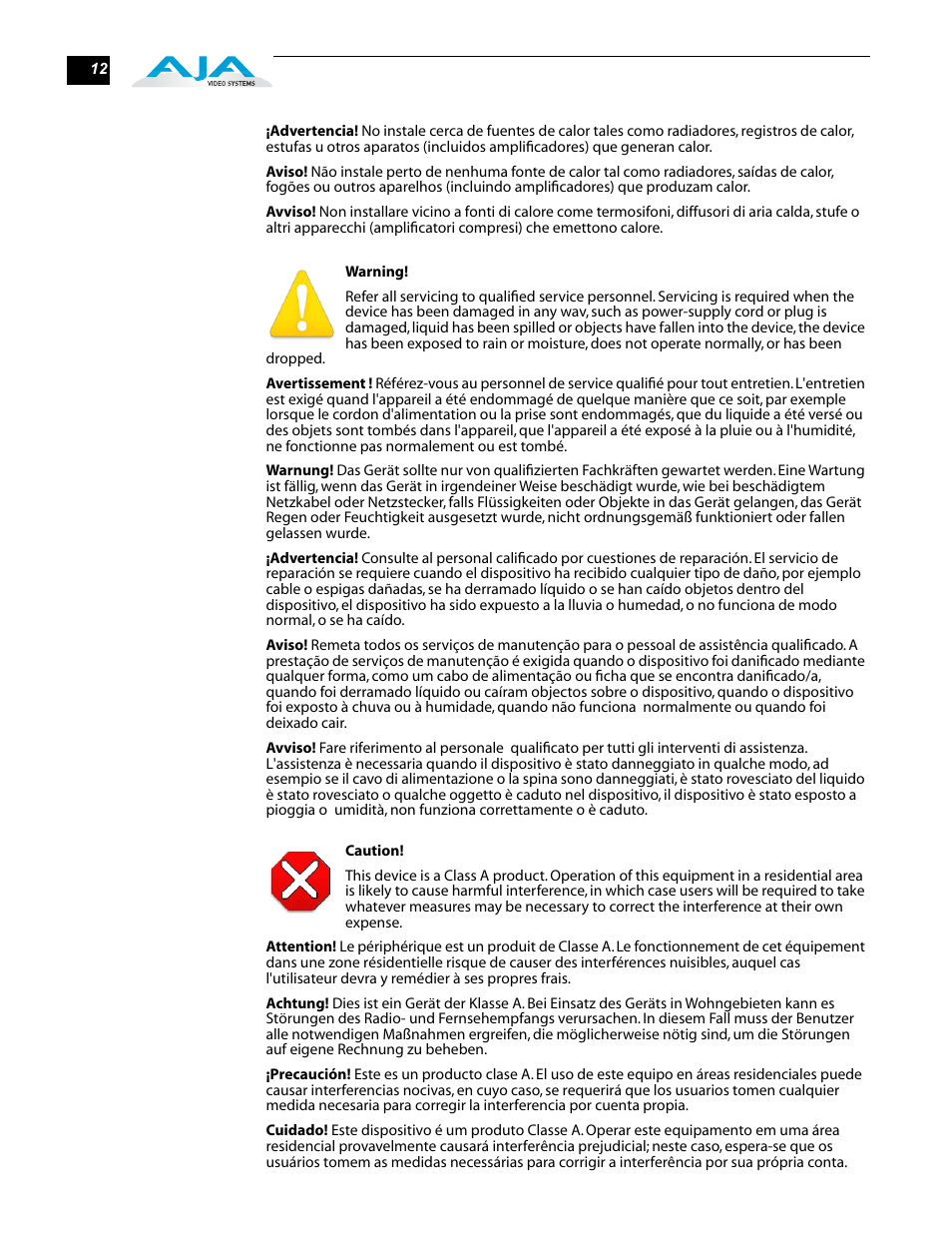 AJA R5CE User Manual | Page 12 / 14