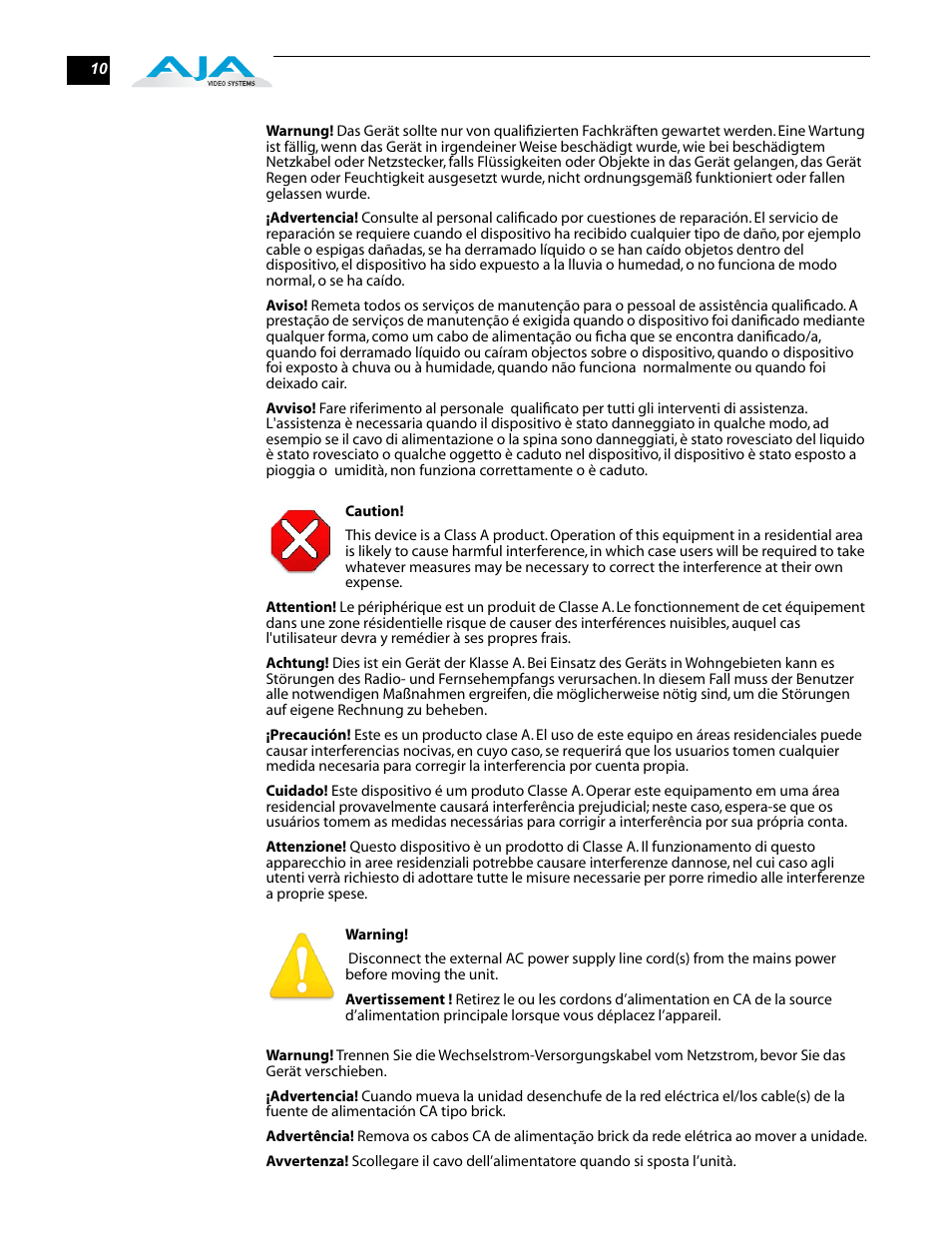 AJA RH10DA User Manual | Page 10 / 12