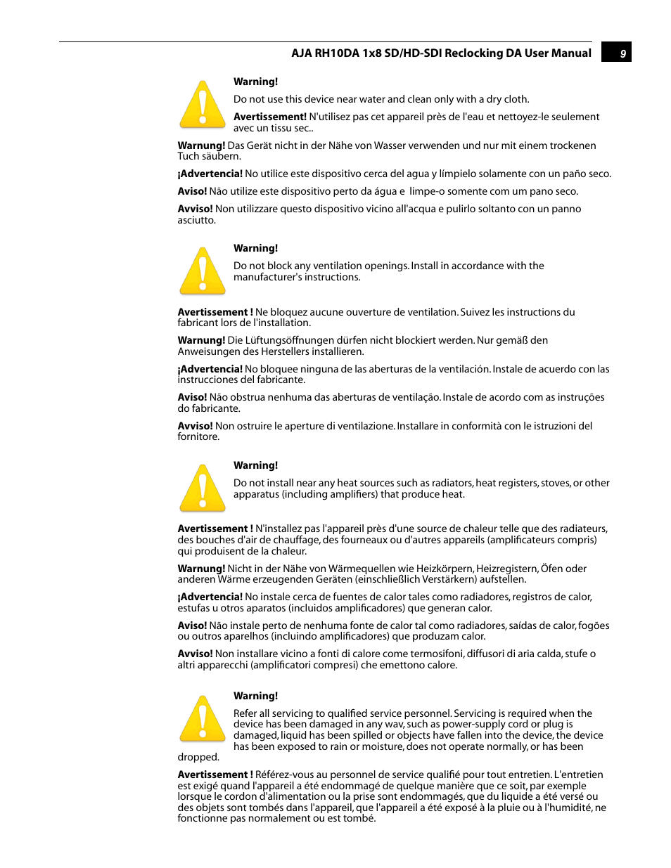 AJA RH10DA User Manual | Page 9 / 12