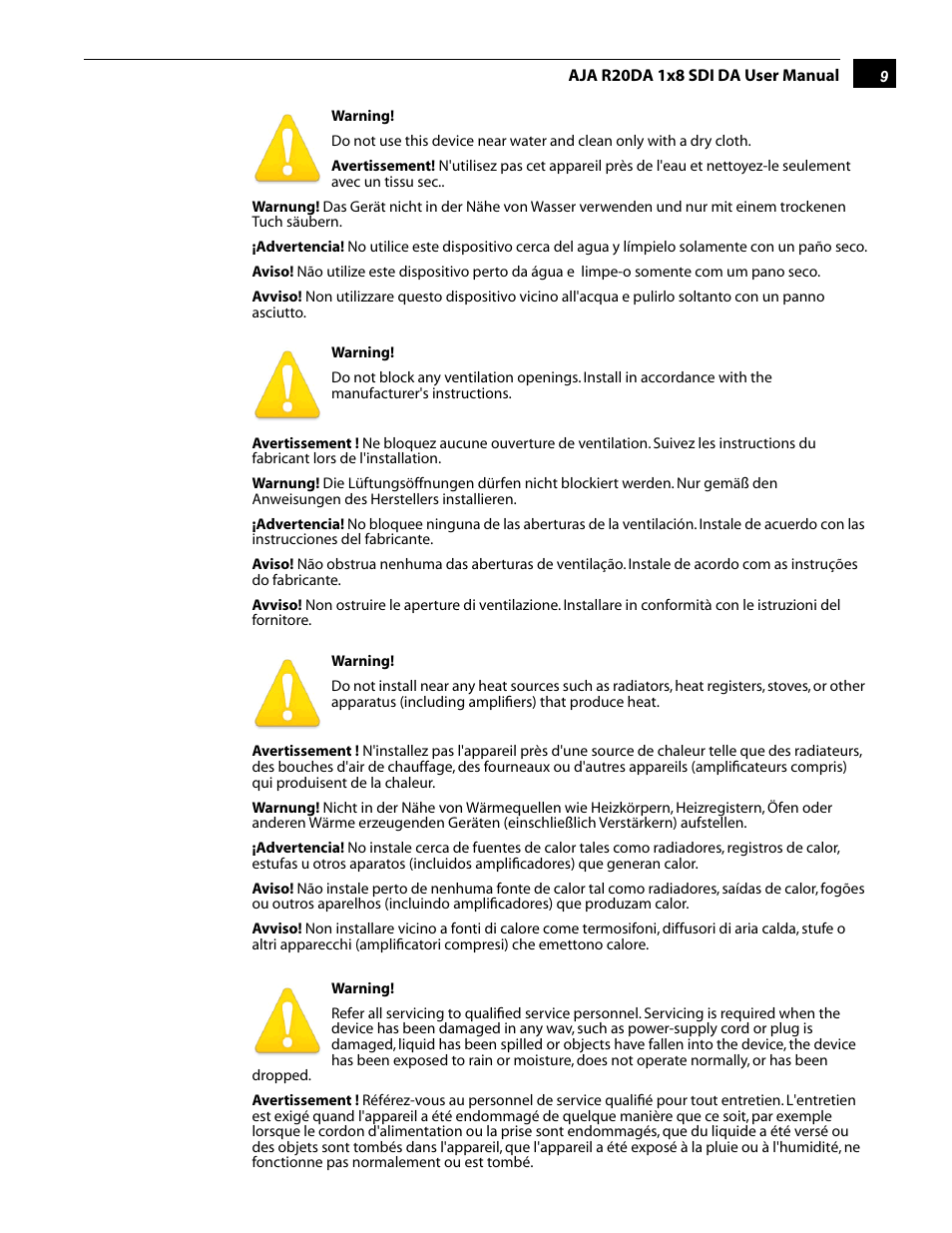 AJA R20DA User Manual | Page 9 / 12