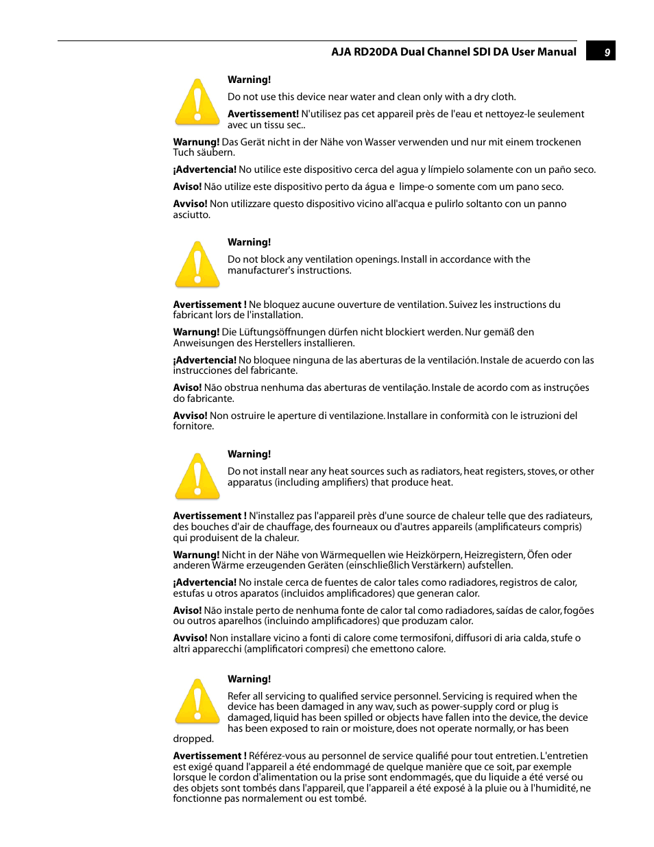 AJA RD20DA User Manual | Page 9 / 12