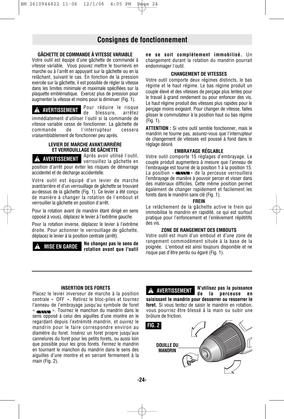 Consignes de fonctionnement | Bosch 38636 User Manual | Page 24 / 48