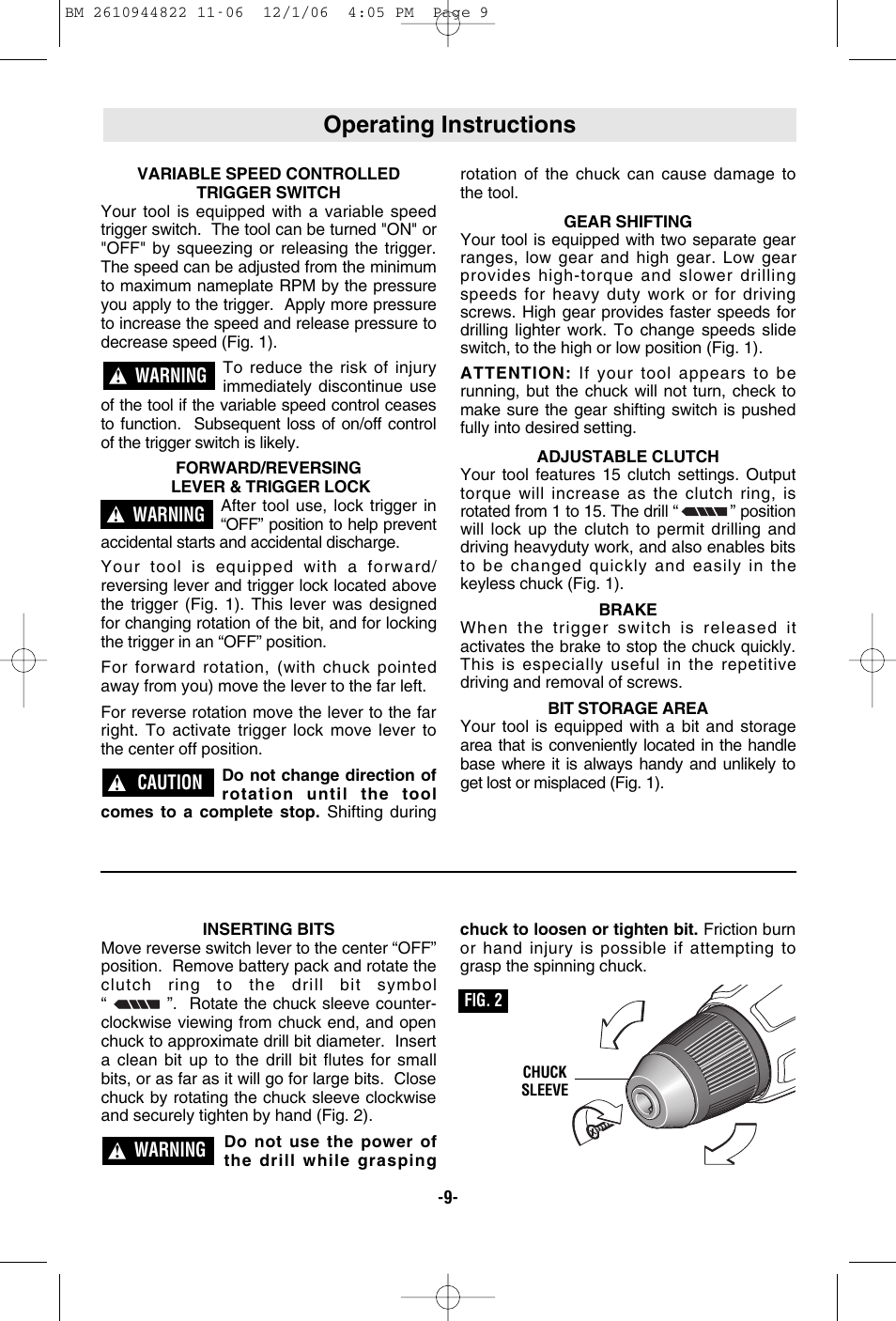 Operating instructions | Bosch 38636 User Manual | Page 9 / 48