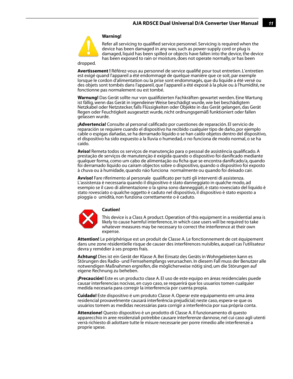 AJA RD5CE User Manual | Page 11 / 14