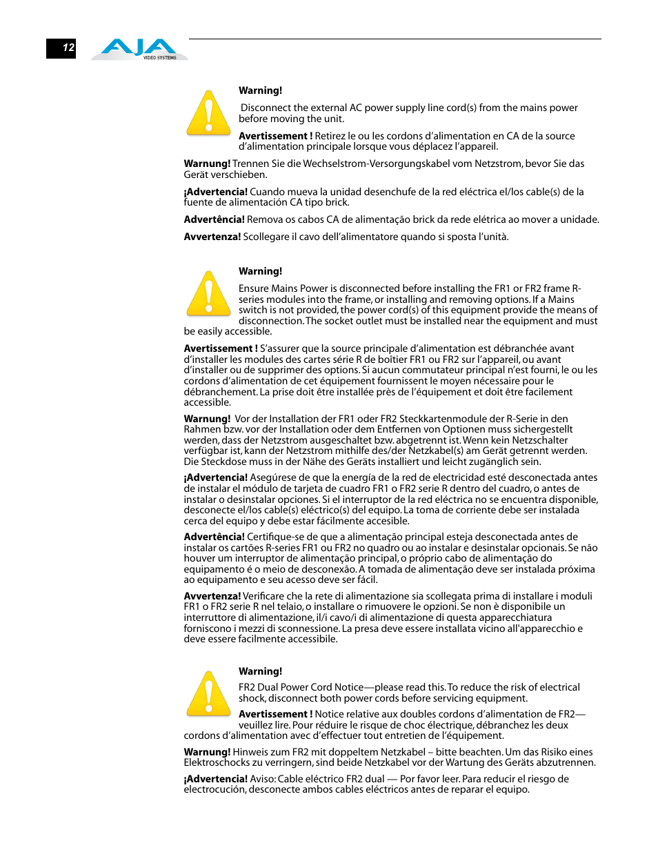 AJA RD5CE User Manual | Page 12 / 14